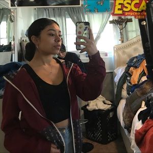 Burgundy windbreaker